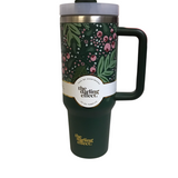 THE DARLING EFFECT HOLIDAY SPRIG TUMBLER HOLIDAY DECOR GREEN PINK 40 OZ