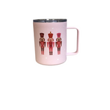 THE DARLING EFFECT NUTCRACKER INSULATED TUMBLER HOLIDAY DECOR PINK 14 OZ