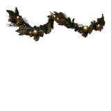 CHRISTMAS GARLAND HOLIDAY DECOR GREEN/GOLD 72"