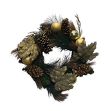 CHRISTMAS WREATH HOLIDAY DECOR GREEN/GOLD/BRONZE 24" DIAM..