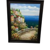 FRAMED EUROPEAN SCENE ART MULTICOLOR 44 X 56