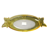 WATERFORD BY MARQUIS OVAL PLATTER CRYSTAL YELLOW 12"