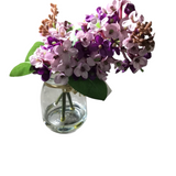 LILAC PREMADE IN GLASS VASE FLORAL/GREENERY PURPLE 9.25