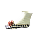 MCKENZIE CHILDS BALLET SLIPPERS HOME DECOR BLACK/WHITE/RED/GOLD 6.5