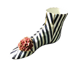 MCKENZIE CHILDS BALLET SLIPPERS HOME DECOR BLACK/WHITE/RED/GOLD 6.5H
