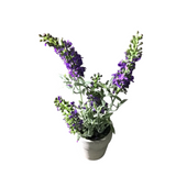 POTTED LAVANDER WITH WOOD TRAY FLORAL/GREENERY PURPLE 6"