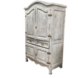 WITH 4 DOORS/2DRAWERS ARMOIRE WITEWASH 78.5H X 47W X 22.5D