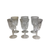 WATERFORD LISMORE EDITION SET OF 6 WATER STEMWARE 7"H