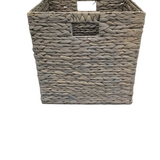 HYACINTH STORAGE BASKET/CUTOUT HANDLES HOME ACCESSORIES GRAY 13 X 13 X 13
