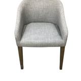 MODERN BARREL CHAIR GRAY/BROWN 32H X 24W X 24D