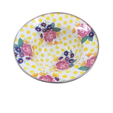 MCKENZIE CHILDS MC BUTTERCUP SOUP BOWL DINNERWARE YELLOW/WHITE/PINK 7.5"