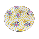 MCKENZIE CHILDS MC BUTTERCUP SALAD PLATE DINNERWARE YELLOW/WHITE/PINK 9"