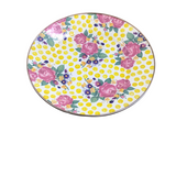 MCKENZIE CHILDS MC BUTTERCUP DINNER PLATE DINNERWARE YELLOW/WHITE/PINK 10"
