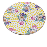 MCKENZIE CHILDS MC BUTTERCUP CHARGER DINNERWARE YELLOW/WHITE/PINK