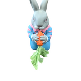 DEPARTMENT 56 BUNNY EATING CARROT HOLIDAY DECOR BLUE/PINK/ORANGE