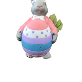 DEPARTMENT 56 BUNNY WITH EASTER EGG HOLIDAY DECOR PINK/WHITE/PURPLE/BLUE 4.5H