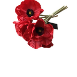 REAL TOUCH MINI POPPY BUNDLE (6 STEMS) FLORAL/GREENERY RED 11"