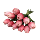 REAL TOUCH MINI TULIP BUNDLES FLORAL/GREENERY ROSE 13"