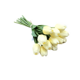 REAL TOUCH MINI TULIP BUNDLE (12 STEMS) FLORAL/GREENERY LT. PEACH 13"