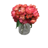 CHERRY BLOSSOM PREMADE IN GLASS VASE FLORAL/GREENERY CORAL 6.5"