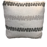 BERNHARDT SQUARE EMBOIDERED PILLOW CREAM/GRAY 18 X 18
