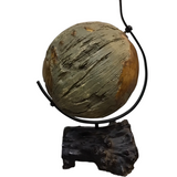 RUSTIC WORLD GLOBE WITH STAND HOME DECOR BLACK/GREEN/GOLD 18H