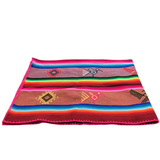 "FIESTA" MEXICAN SARAPE/BLANKET WITH GEOMETRIC SHAPES HOME DECOR MULTICOLOR 75 X 60
