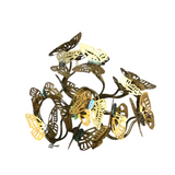 SET OF 4 BUTTERFLY NAPKIN HOLDERS BY KIM SEYBERT(RETAIL $150.00) DINING ACCESSORIES BRASS/ABALONE SHELL 3.25 X 3