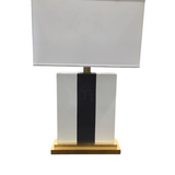 MARBLE LOOK WITH SHADE LAMP/LIGHTING GOLD/WHITE/GRAY