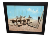 FRAMED/COWBOYS HERDING CATTLE STOCK ART 44 X 56