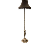 METAL FLOOR LAMP/WITH ANIMAL PRINT SHADE LAMP/LIGHTING BEIGE/BROWN/BLACK 65H