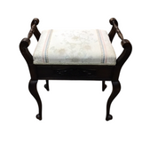 VICTORIAN PIANO STOOL BENCH MAHOGANY 25H X 23W X 13D