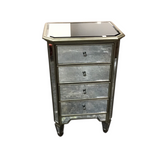 MIRRORED WITH 4 DRAWERS NIGHTSTAND GOLD 32H X 20W X 15D