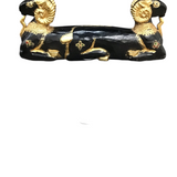 EGYPTIAN REVIVAL 2 HEADED RAM HOME DECOR BLACK/GOLD 14H X 40W X 8D