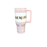 ROSEY LANE WATER BOTTLE WITH HANDLE TUMBLER PINK 30 OZ.