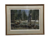 "IN SEARCH OF BEAVER PAINTING BY PAUL CALLE ART 30 X 38