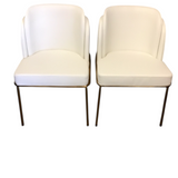 SET OF 2 METAL/FAUX LEATHER (RET.$250.00 EA.) DINING CHAIR WHITE 32H X 21W X 20D