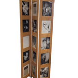 3 PANANELS DIVIDER WITH 15 PICTURE FRAMES ACCENT PIECE PINE 69.5H X 36W