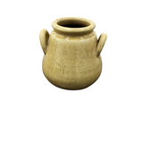 MEDIUM POTTERY POT WITH HANDLES HOME DECOR YELLOW 7.5H