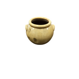 SMALL POTTERY POT WITH HANDLES HOME DECOR YELLOW 5H