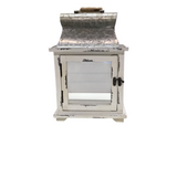 MEDIUM EVELYN LANTERN LAMP/LIGHTING DISTRESSED WHITE 13.5H X 9W