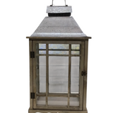 LARGE CLASSIC SCAPE LANTERNS LAMP/LIGHTING NATURAL WOOD 25H X 14W