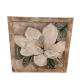 FRAMED MAGNOLIA FLOWER ART 40 X 40