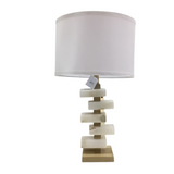 MARBLE LOOK WITH SHADE LAMP/LIGHTING GOLD/WHITE 26"H