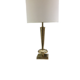 METAL WITH SHADE LAMP/LIGHTING GOLD/WHITE 29"H