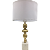 WITH MARBLE LOOK BASE/SHADE LAMP/LIGHTING GOLD/WHITE 29"H