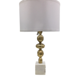 WITH MARBLE LOOK BASE/SHADE LAMP/LIGHTING GOLD/WHITE 27"H