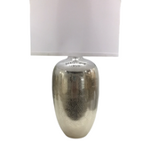 CERAMIC WITH SHADE LAMP/LIGHTING SILVER 29"