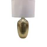 CERAMIC WITH SHADE LAMP/LIGHTING GOLD 25"