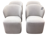 SET OF 4 BONGO QUARTERMASTER ON CASTERS DINING CHAIR LINEN 33"H
